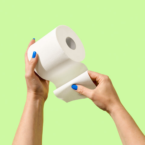 Soft Bamboo Toilet Paper being held